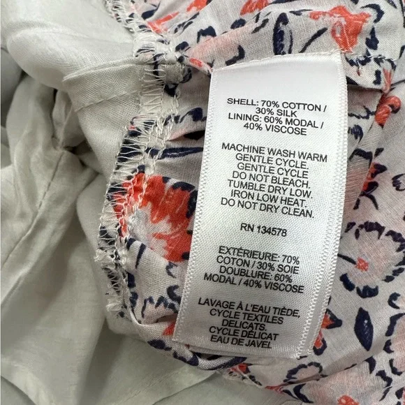 NWT Vinyard Vines Floral Ivy Ruffle Silk Cotton Dress Size 10 - Picture 10 of 14